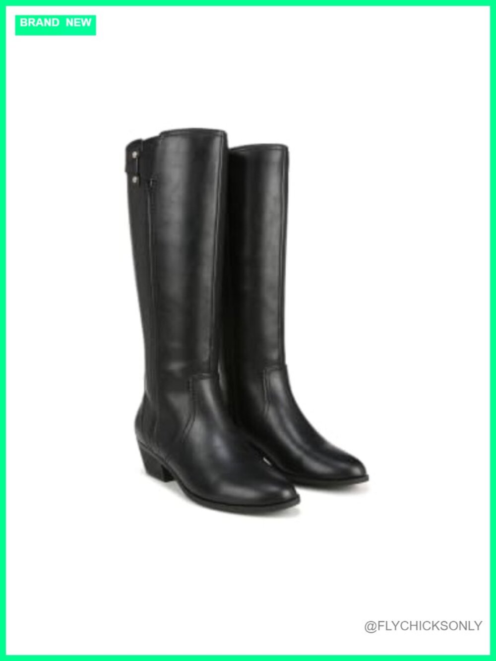 Womens Knee High Riding Boot Faux Leather Wide Calf